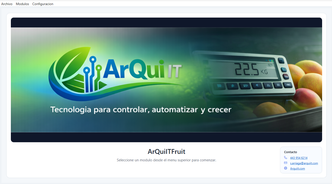 Panel principal de ArQuiITFruit